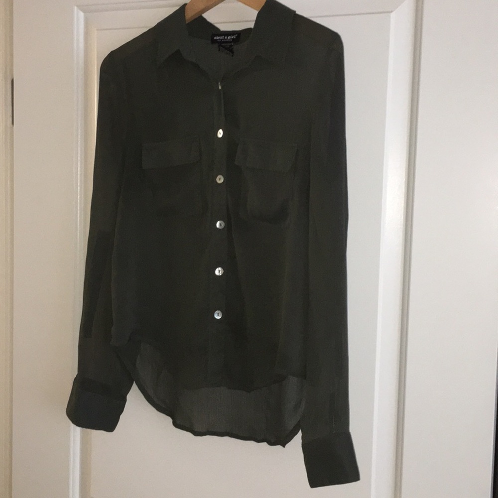 Forest Green sheer blouse